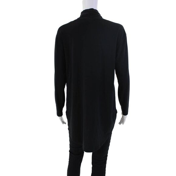 Bitte Kai Rand Womens Long Sleeve Half Button V Neck Shirt Black Size Small - Picture 3 of 6